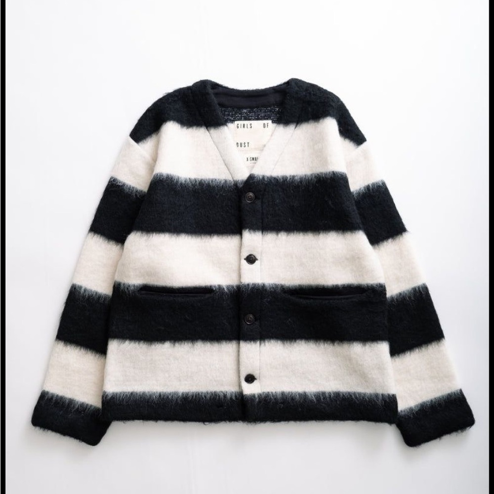 Girls of Dust Black and White Striped Cardigan XS NWT